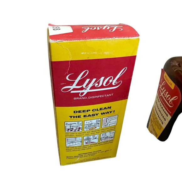 Lysol Disinfectant Cleaner Concentrated Vintage Glass Bottle Collectible w/ Box - Picture 8 of 9